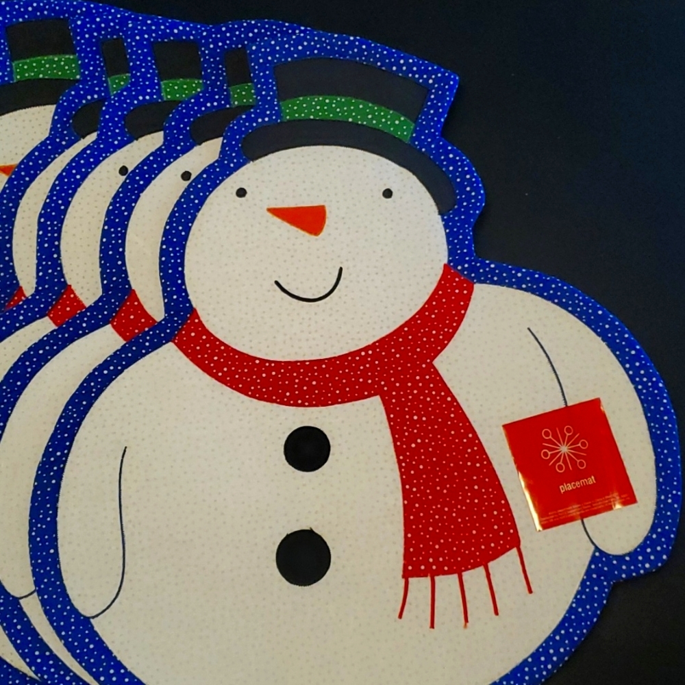 6 Cloth Snowman Placemats